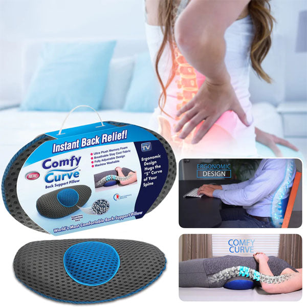 Curve Back Support Pillow Body Memory Foam Pillow For Sleeping Sitting darvaza.pk