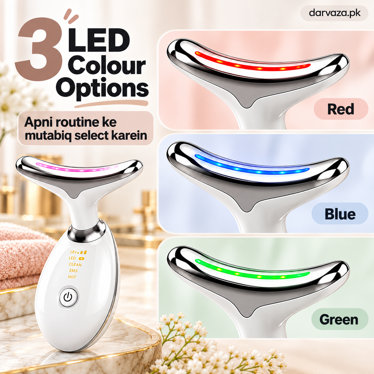 LED Vibrating Massager for Face & Neck