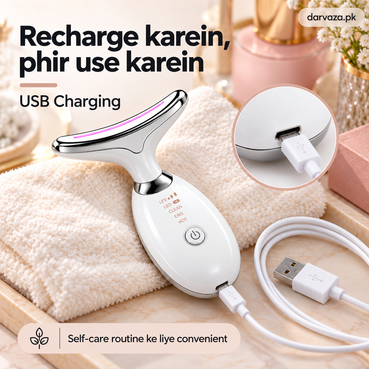 LED Vibrating Massager for Face & Neck