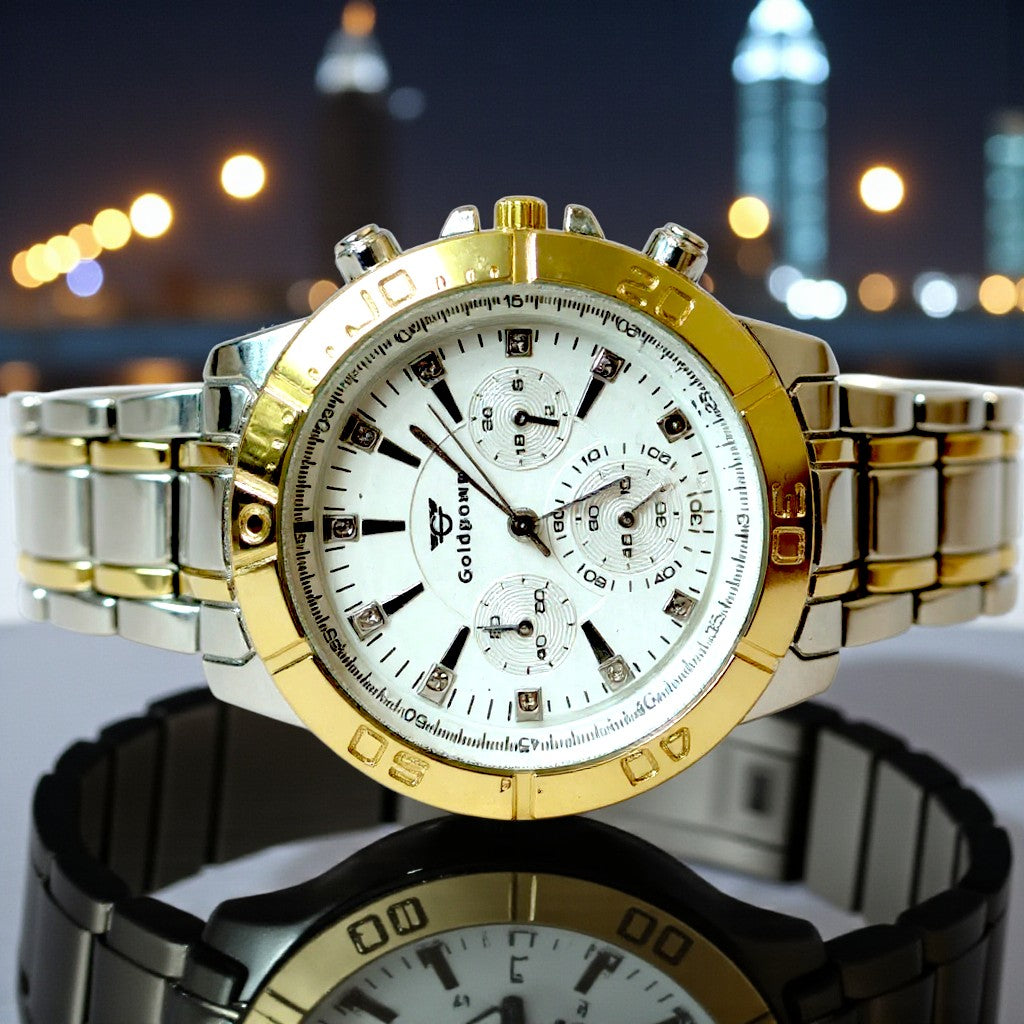 GoldPower Silver Valor Watch β Menβs Edition
