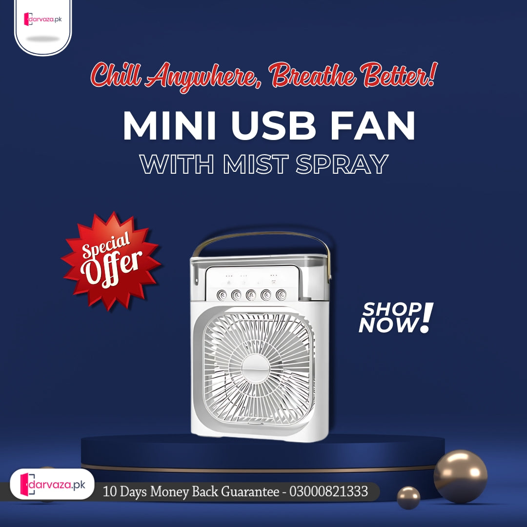 Mini USB Fan With Mist Water Spray Mini Cooler for Office Kitchen and Home