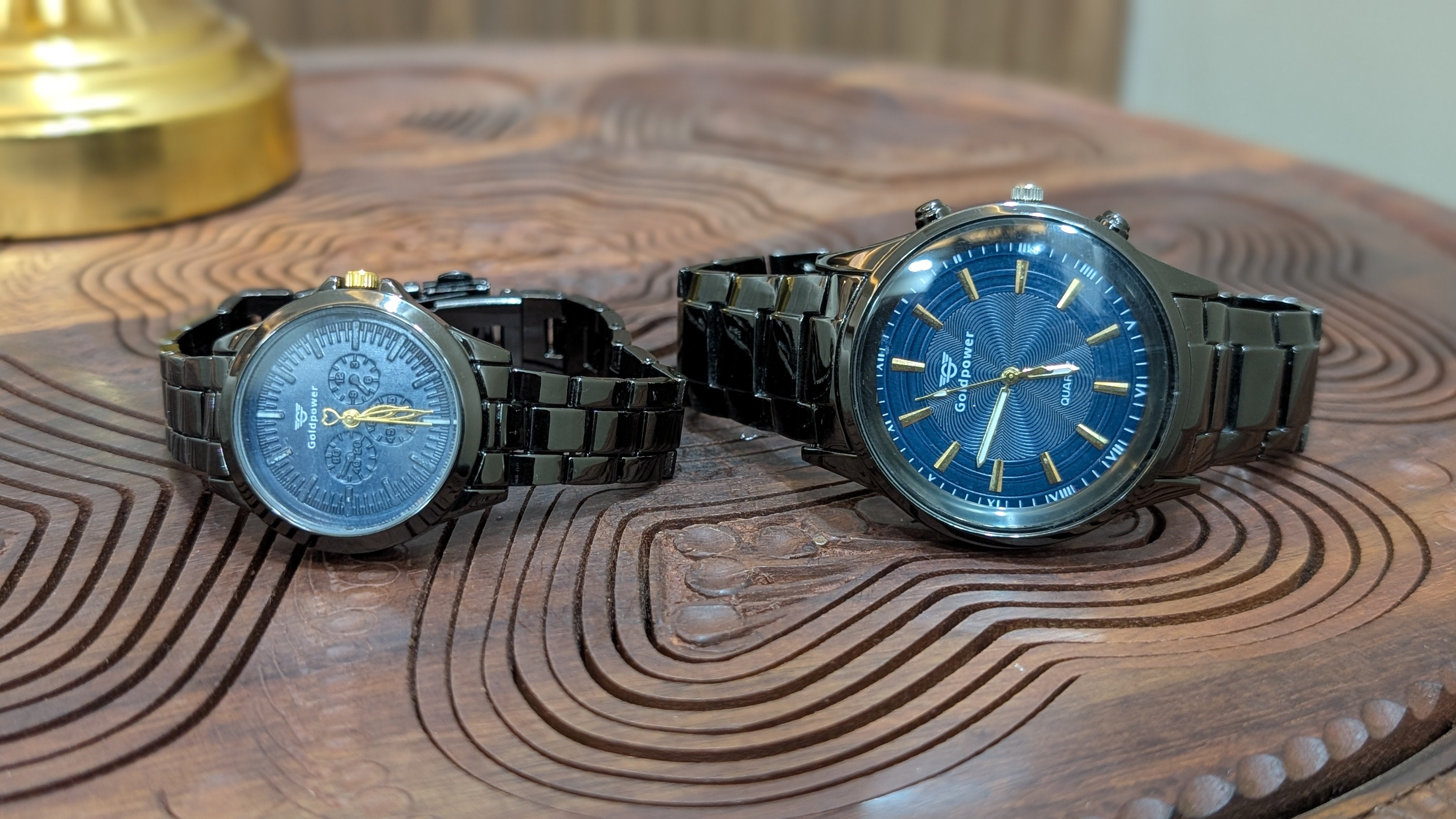 GoldenPower Eternal Blue β Couple Watches Set