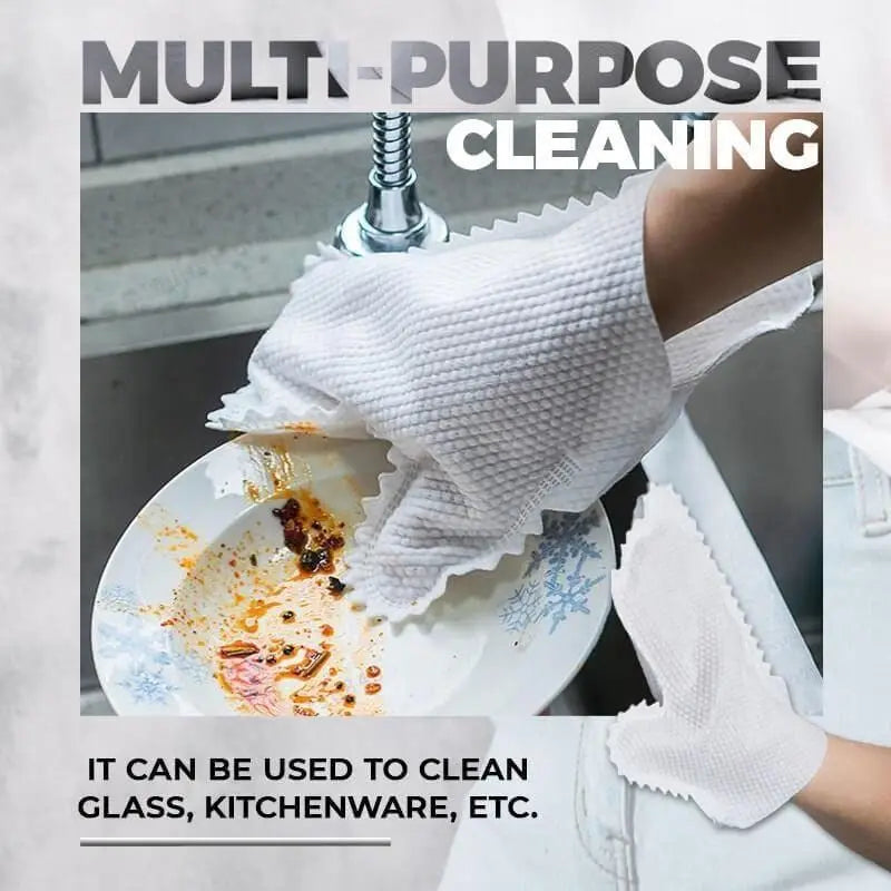 (Pack of 10) Reusable Dust Cleaning Non Woven Fish Scale Duster Household Kitchen Gloves Clean Tools