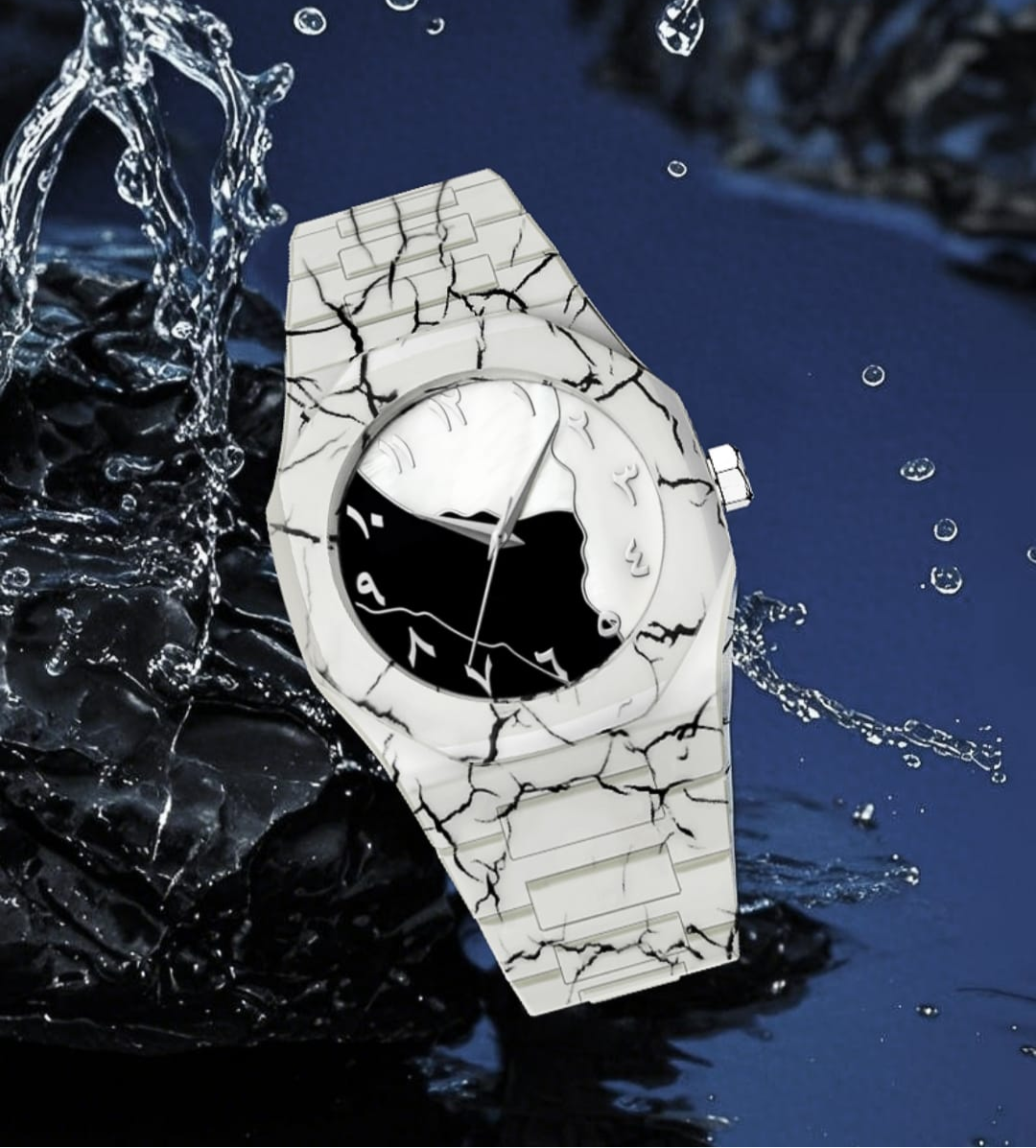 White Classic Arabic Aura β Marble Storm Edition