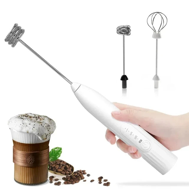 2 In 1 Electric Rechargeable Handheld Coffee and Egg Beater and Mixer & Milk Frother