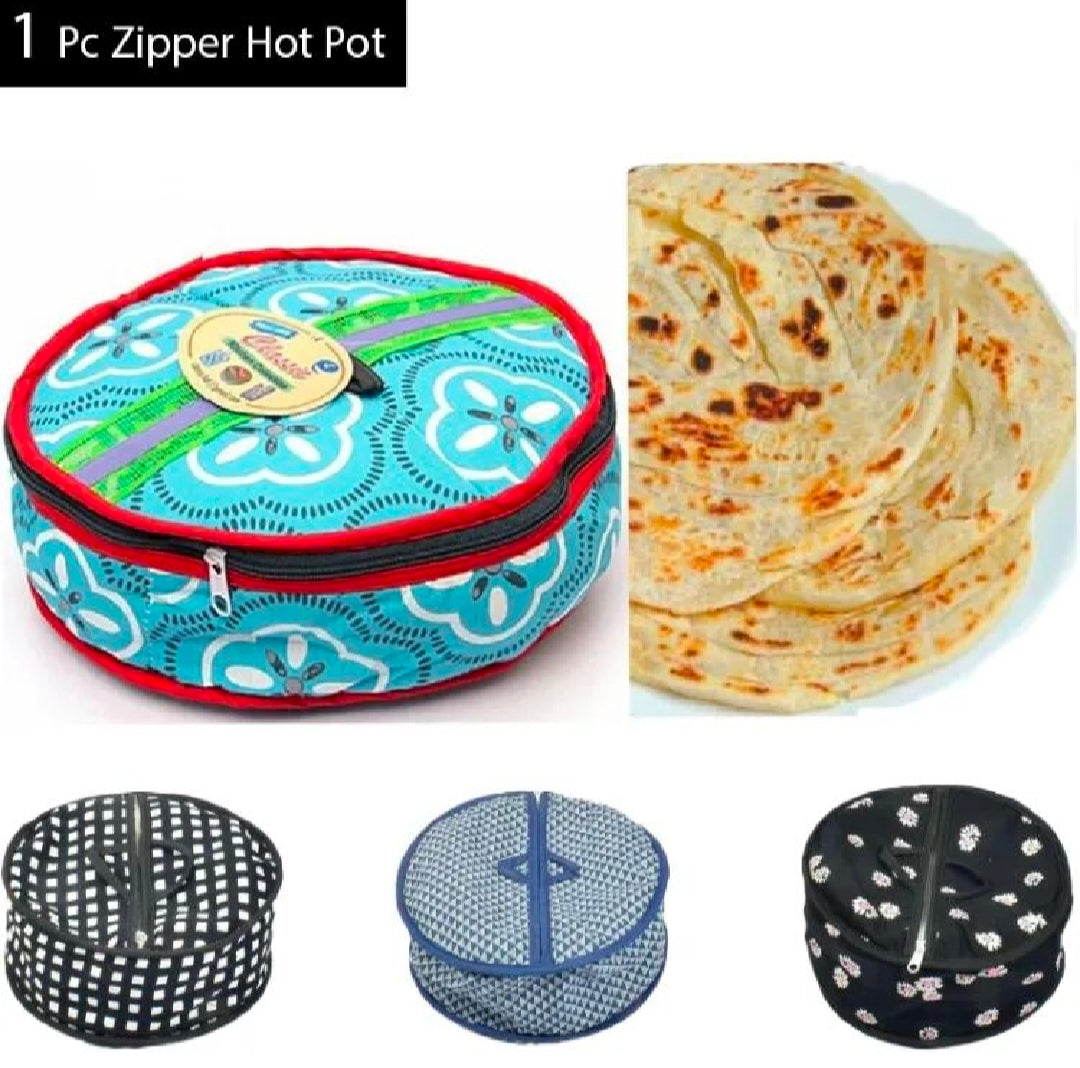 Pack Of 2 - Roti Basket Circle β Roti Chapati Box with Zipper Cover