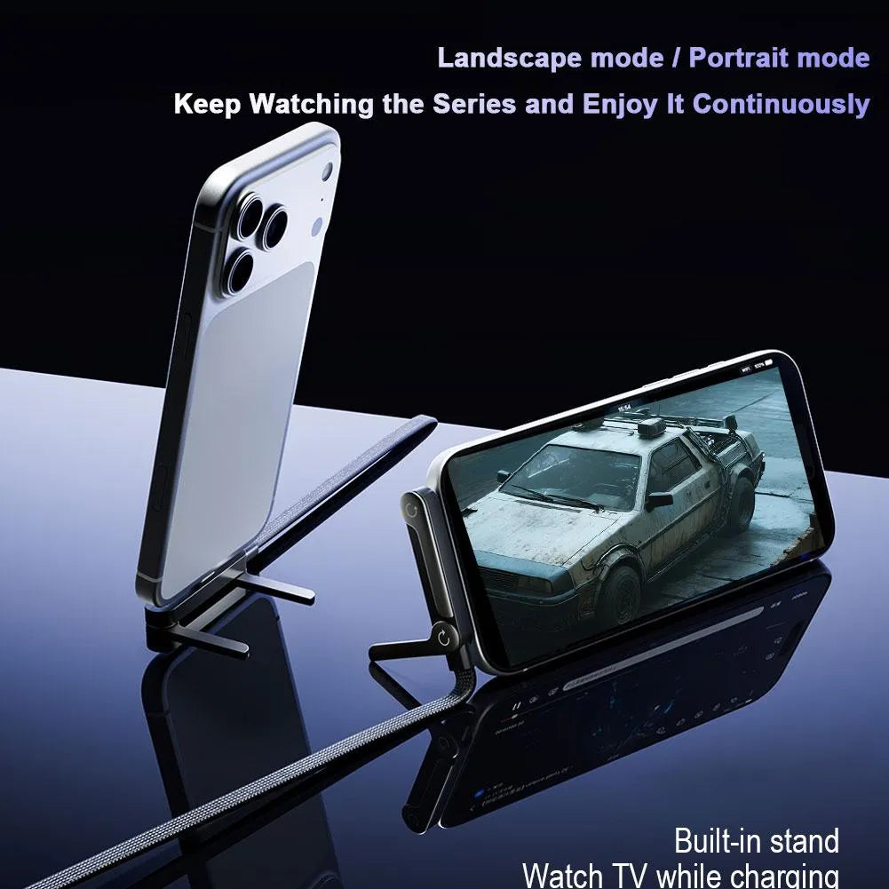 Fast Charging Cable With Foldable Mobile Phone Stand