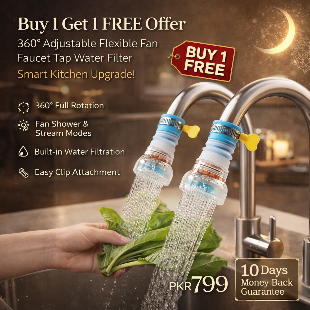 Buy 1 Get 1 Free Offer Imported Fan Faucet With Clip 360 Adjustable Flexible Kitchen Faucet Tap Water Filter