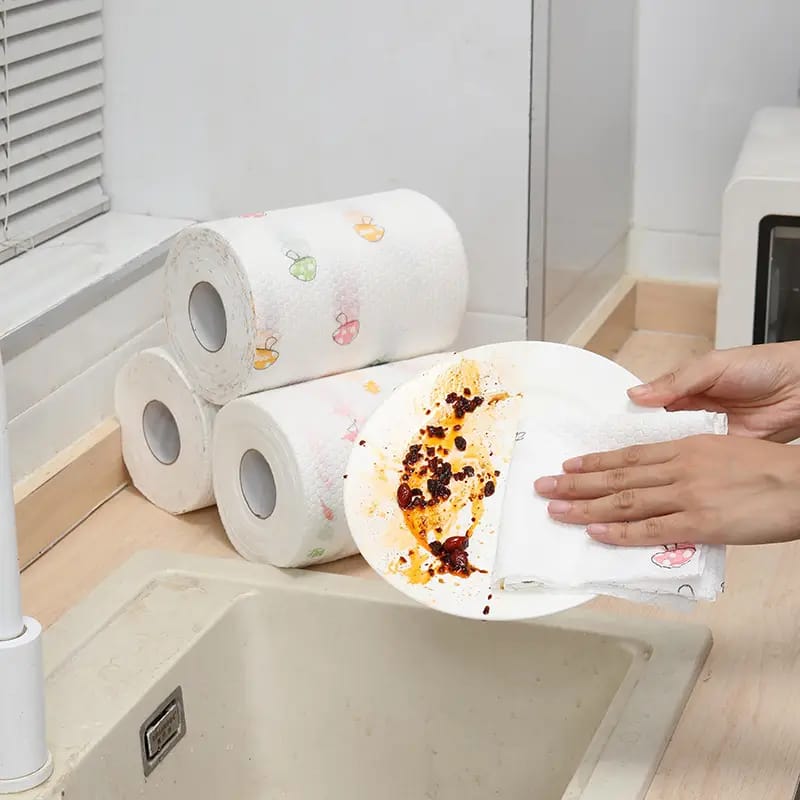 (Pack of 2) Washable Lazy Rag Kitchen Towel Wet And Dry Household Chores Degreasing