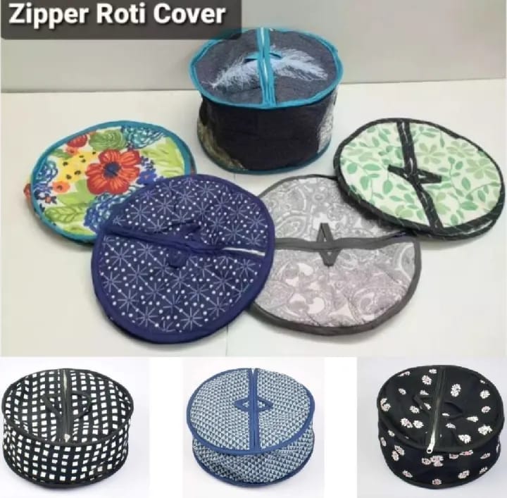 Pack Of 2 - Roti Basket Circle β Roti Chapati Box with Zipper Cover