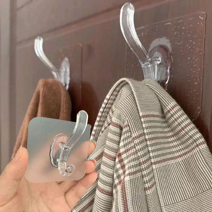 Transparent Acrylic Wall Hooks (2Pcs)