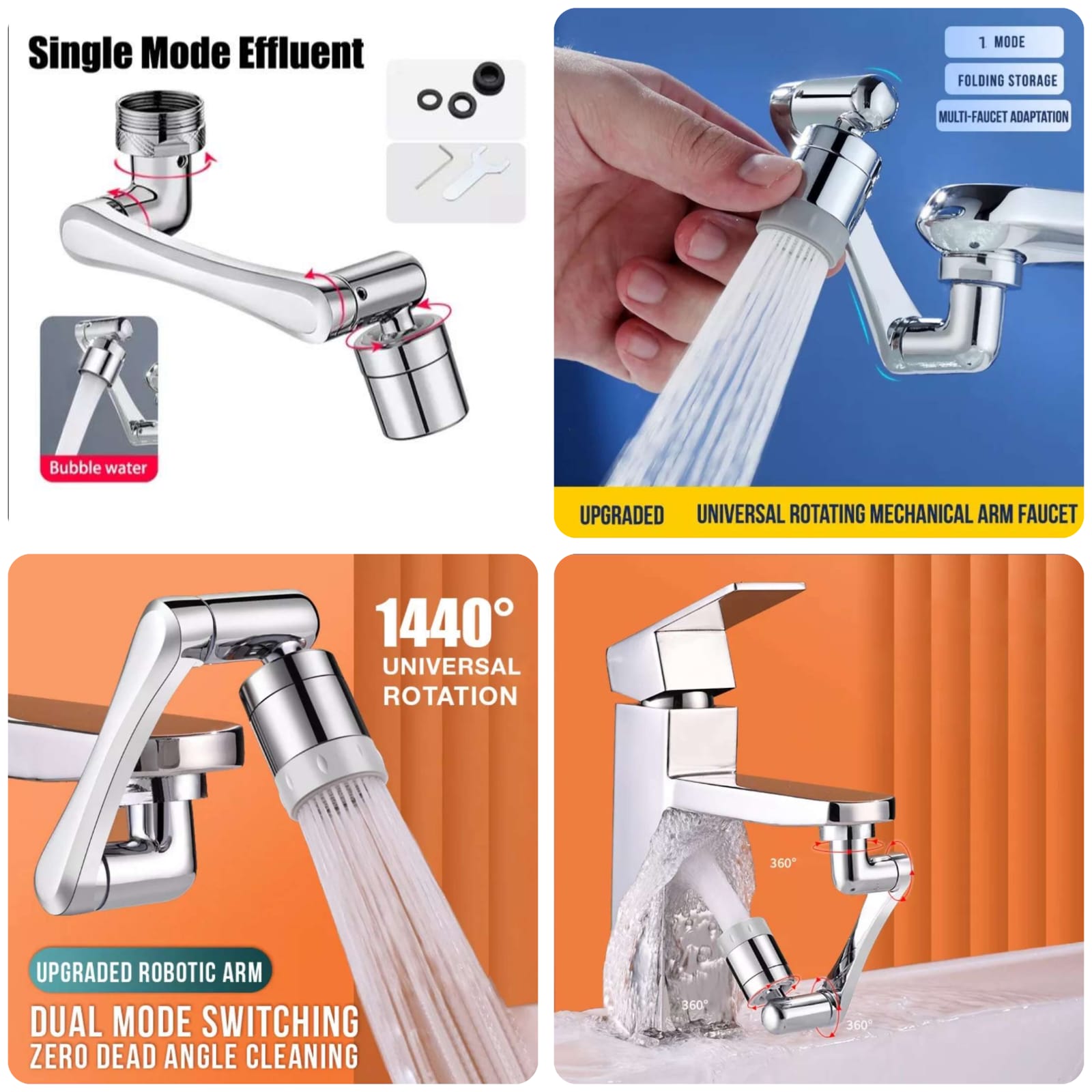1440Β° Rotatable Multifunctional Extension Universal Swivel Robotic Arm Faucet Rs 999