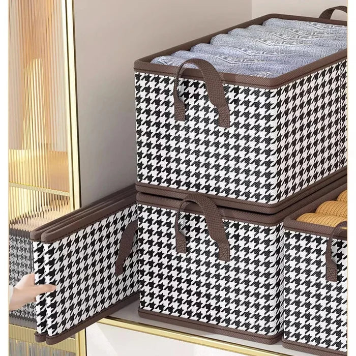 Checkered Storage Cubes - Houndstooth Premium Washable Foldable Storage Box β Large Capacity Organizer