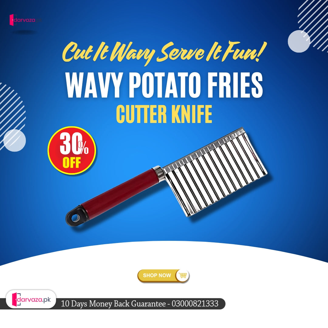 Stainless Steel Wavy Potato Fries Cutter Knife