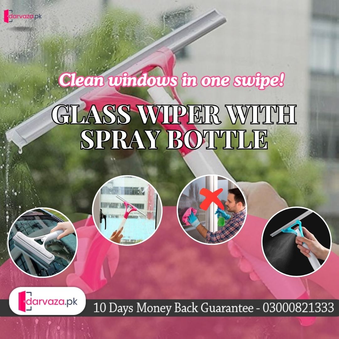 Buy 1 Get 2 Free Offer Glass Window Wiper Cleaner with Spray Bottle 3 Pcs