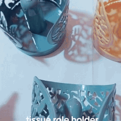 (Pack of 2) Plastic Flower Design Tissue Roll Paper Holder For Home and Outdoor Use