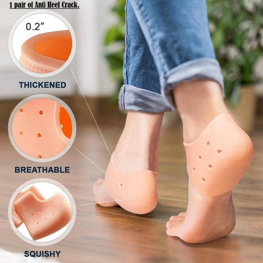 (4 Pcs) Silicone Gel Heel Protector Insole for Plantar Fasciitis Swelling, Pain Relief, Foot Care