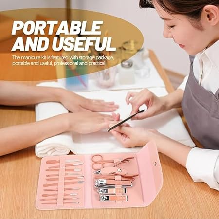 16 PCS Stainless Steel Manicure Pedicure Set | Professional Nail Care Kit