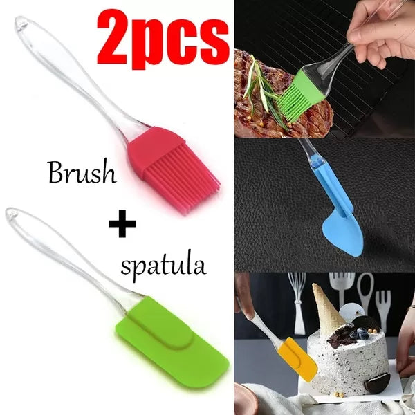 Pack of 2 β Spatula & BBQ Oil Brush (17cm)