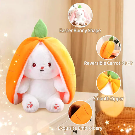 Reversible Floppy Rabbit Carrot Plush Toy