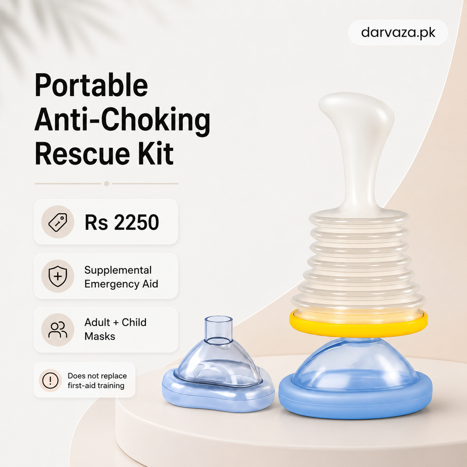 Portable Anti-Choking Suction Rescue Device Kit — Adult & Child Masks