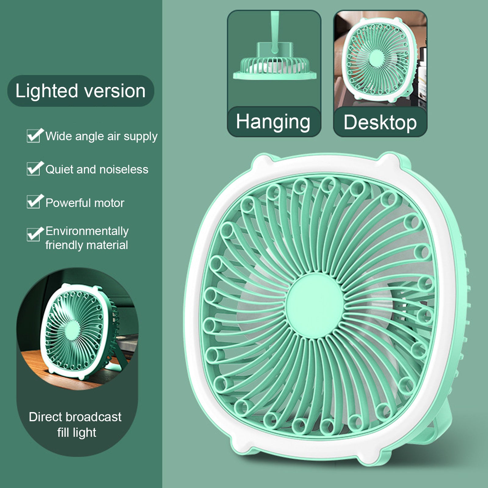 Multifunctional Rechargeable Mini Desk Fan With LED Light And Foldable ...