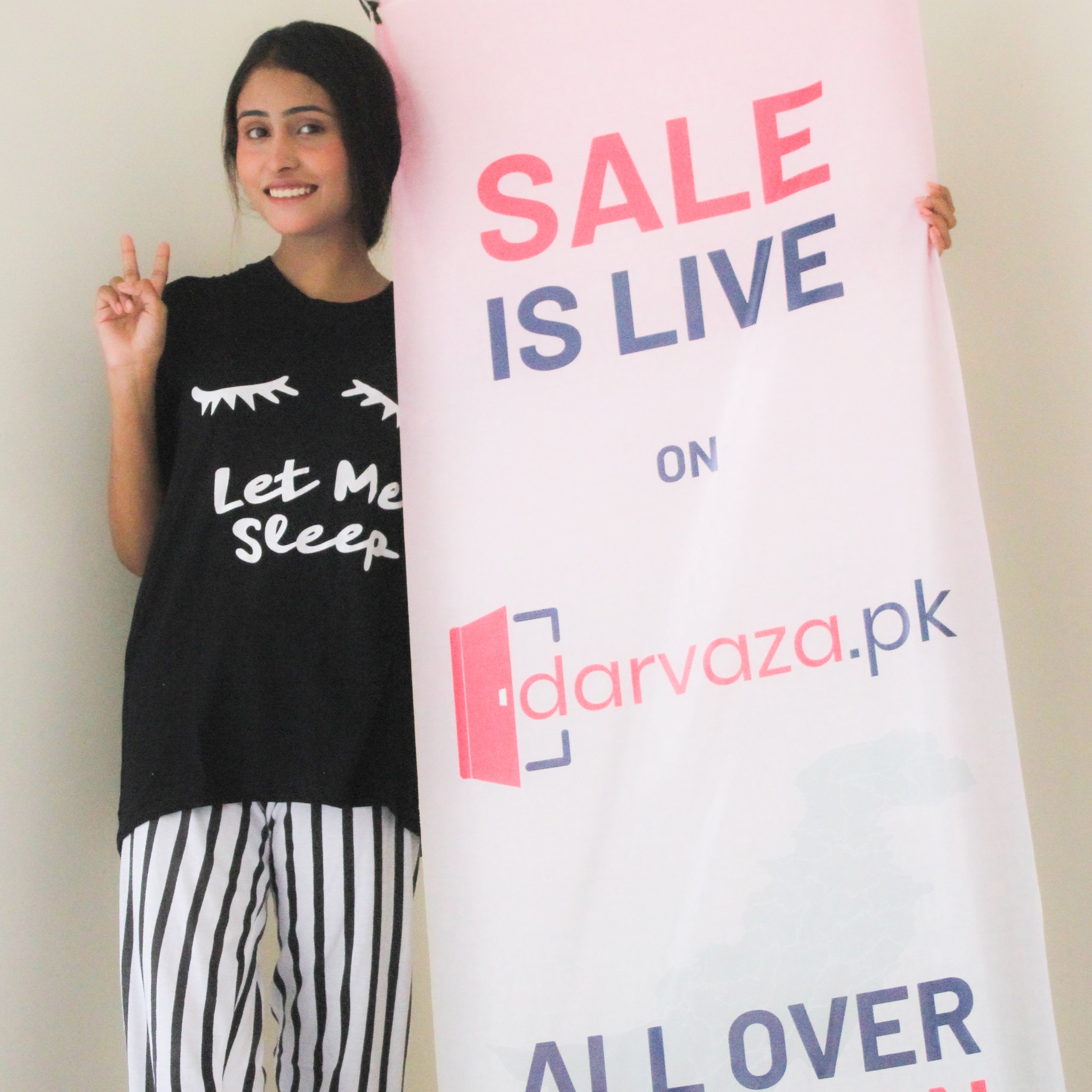 Black “Let Me Sleep” Printed Women’s Nightwear Set