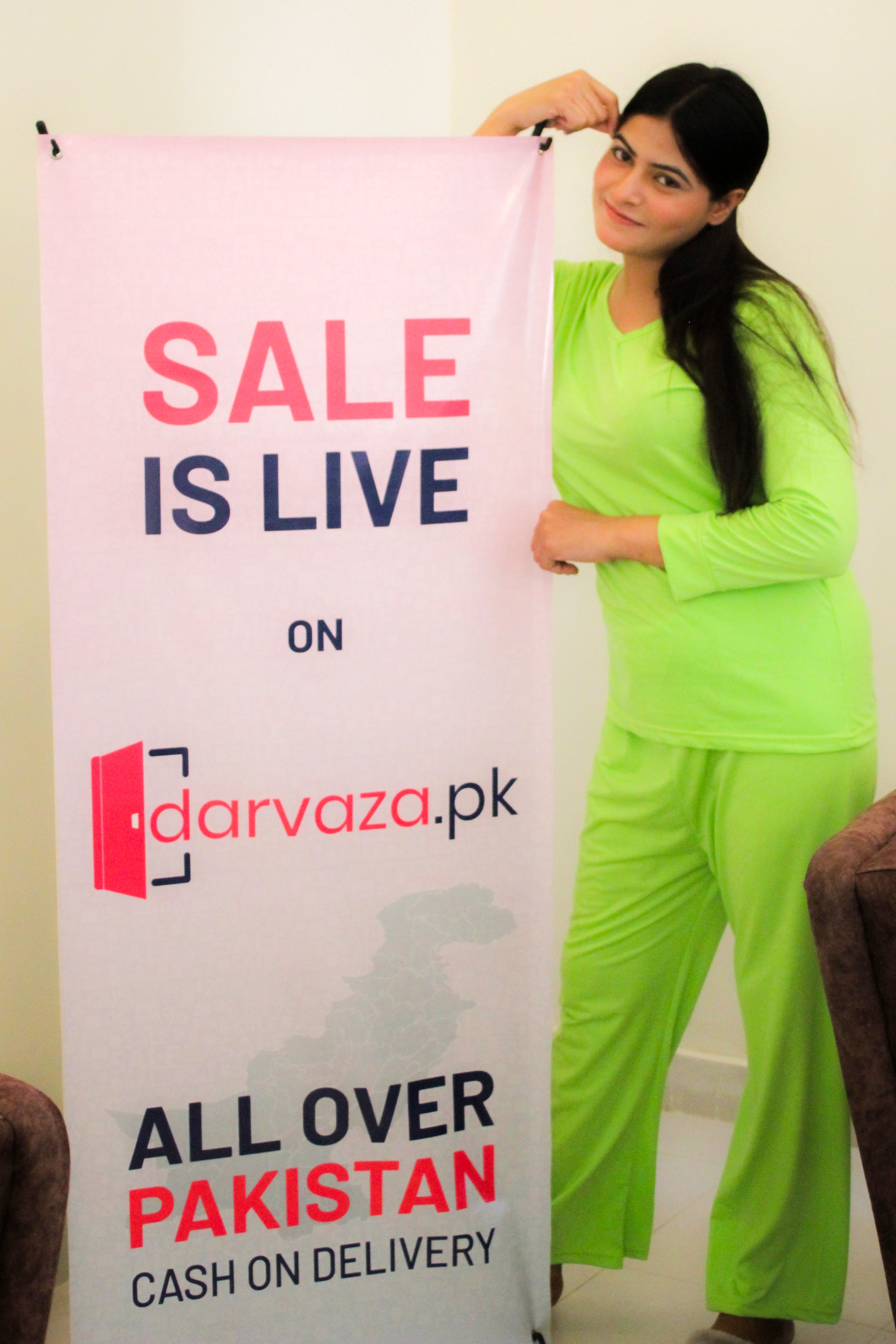 Lemon Green V-Neck Women's PJ Set