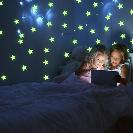 100Pcs Self Adhesive Glow-in-the-Dark Stars