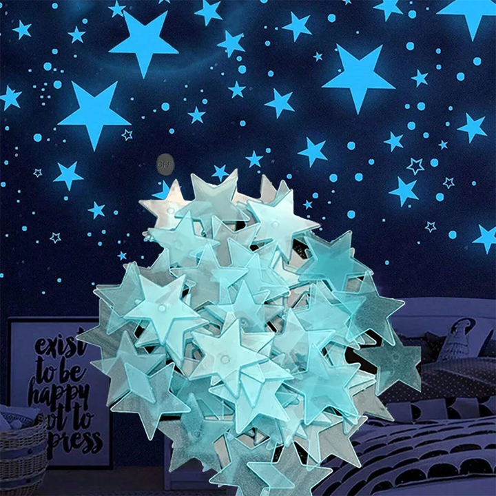 100Pcs Self Adhesive Glow-in-the-Dark Stars