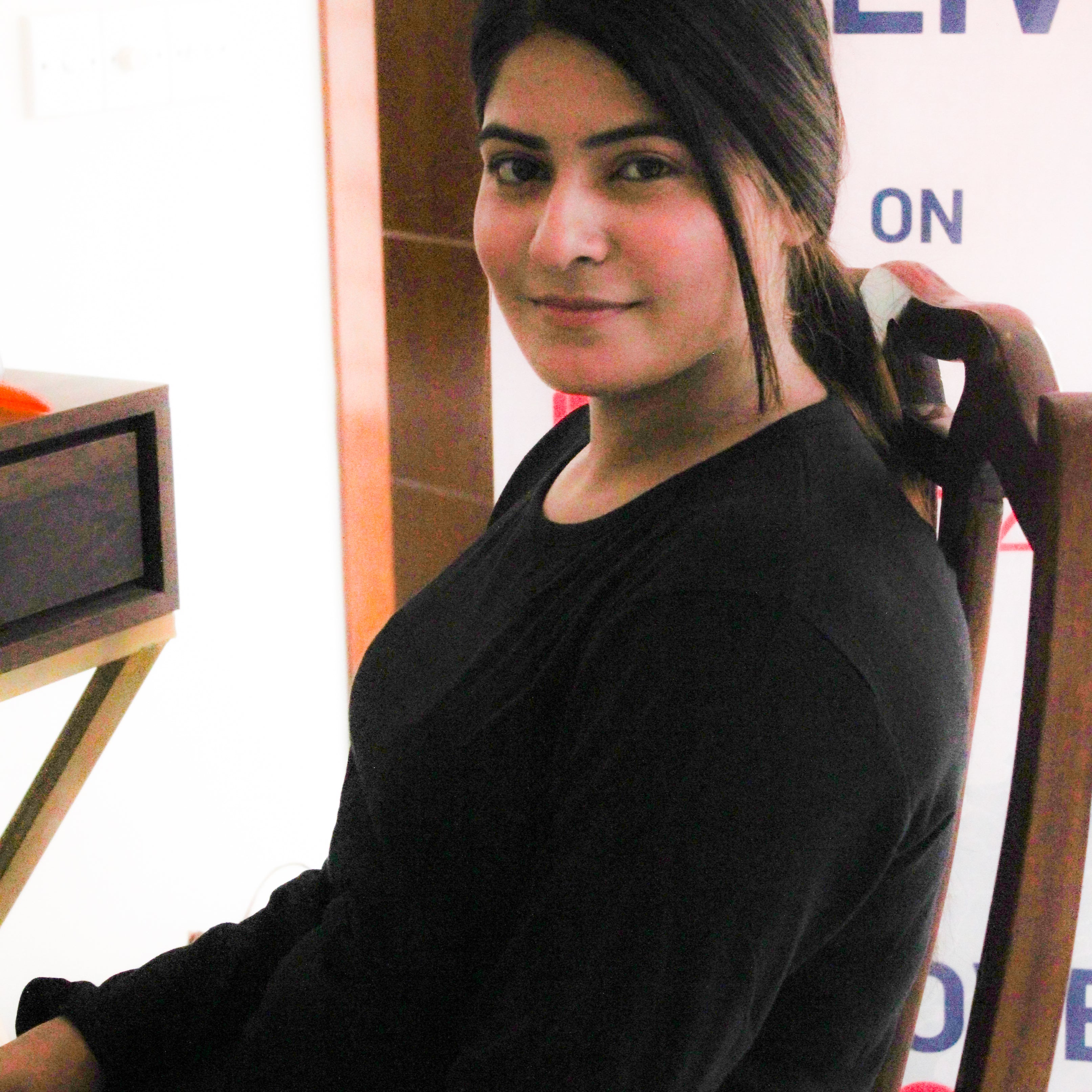 Deep Black Round Neck Plazzo PJ Set