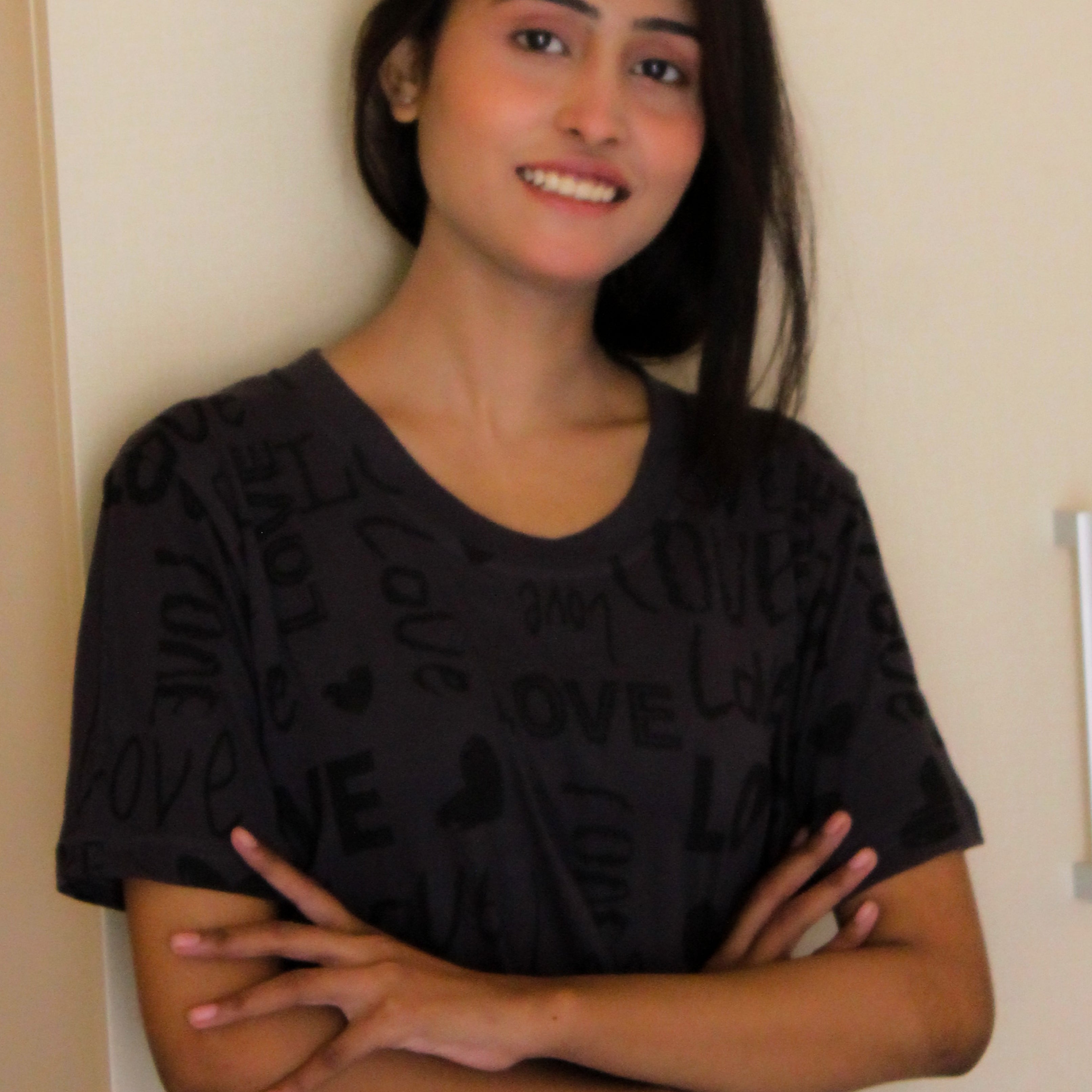 Gray Love Printed Shirt and Trouser Nightwear