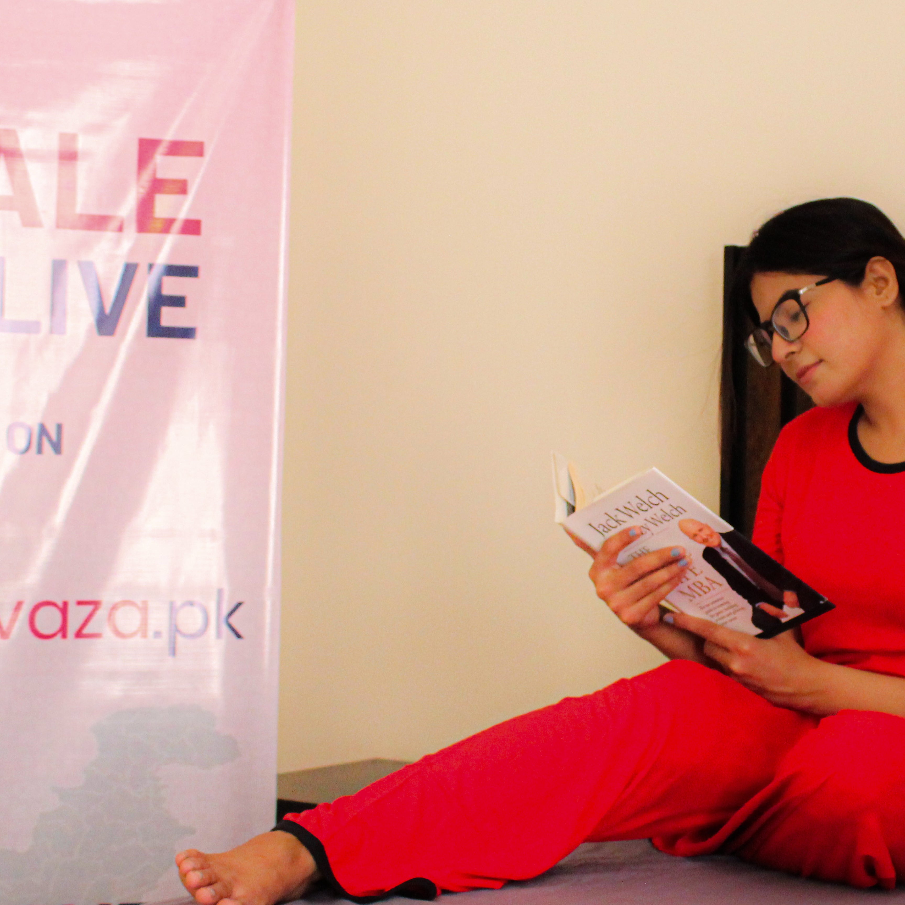 Plain Red T-Shirt with Black Round Neck and Plazzo Pajama