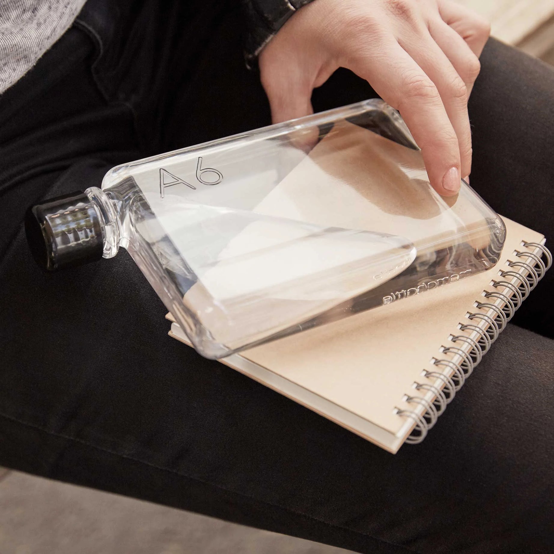 Portable Water Bottle in Notebook Design