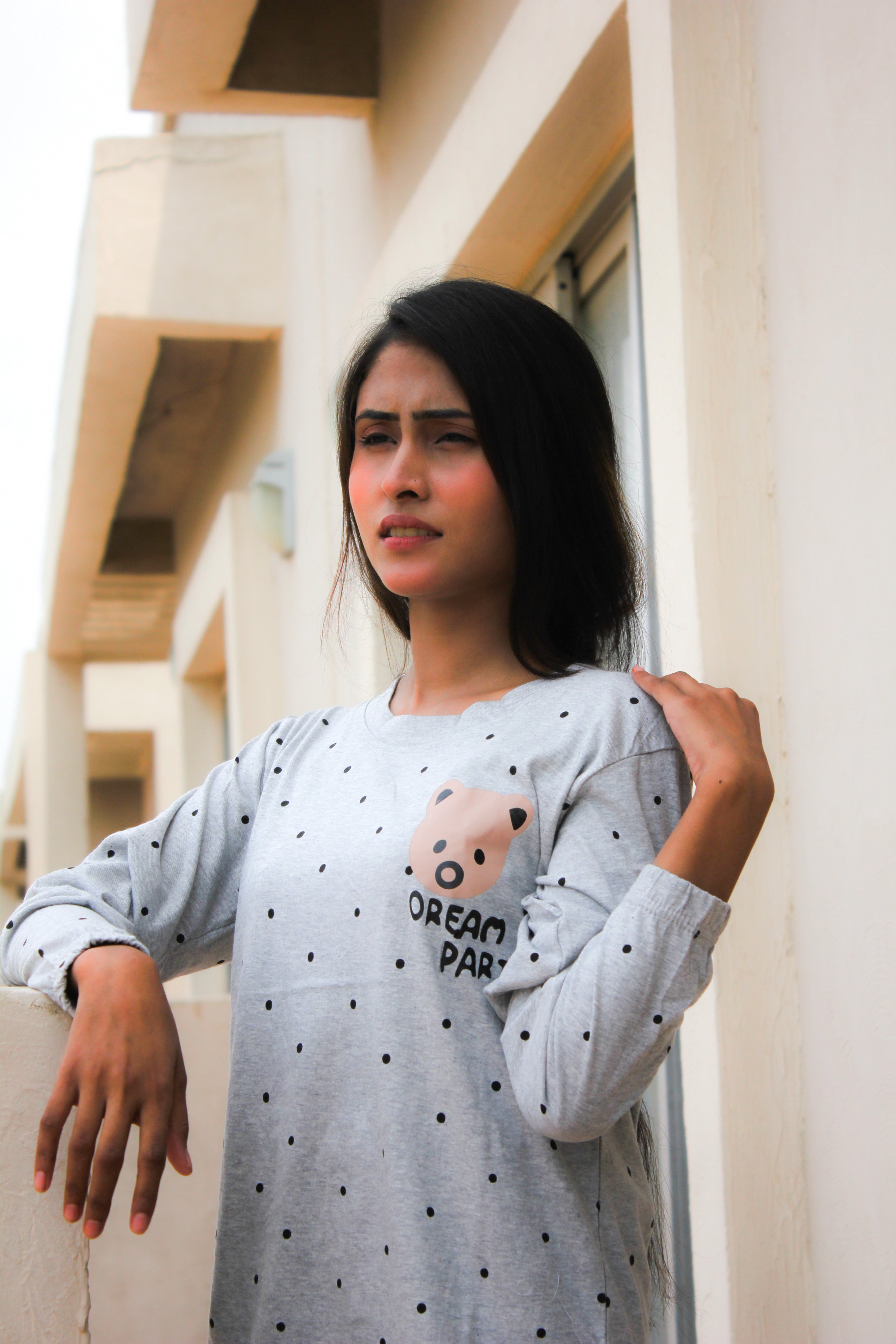 Gray Bear Women's Nightwear Set (Full Sleeves)