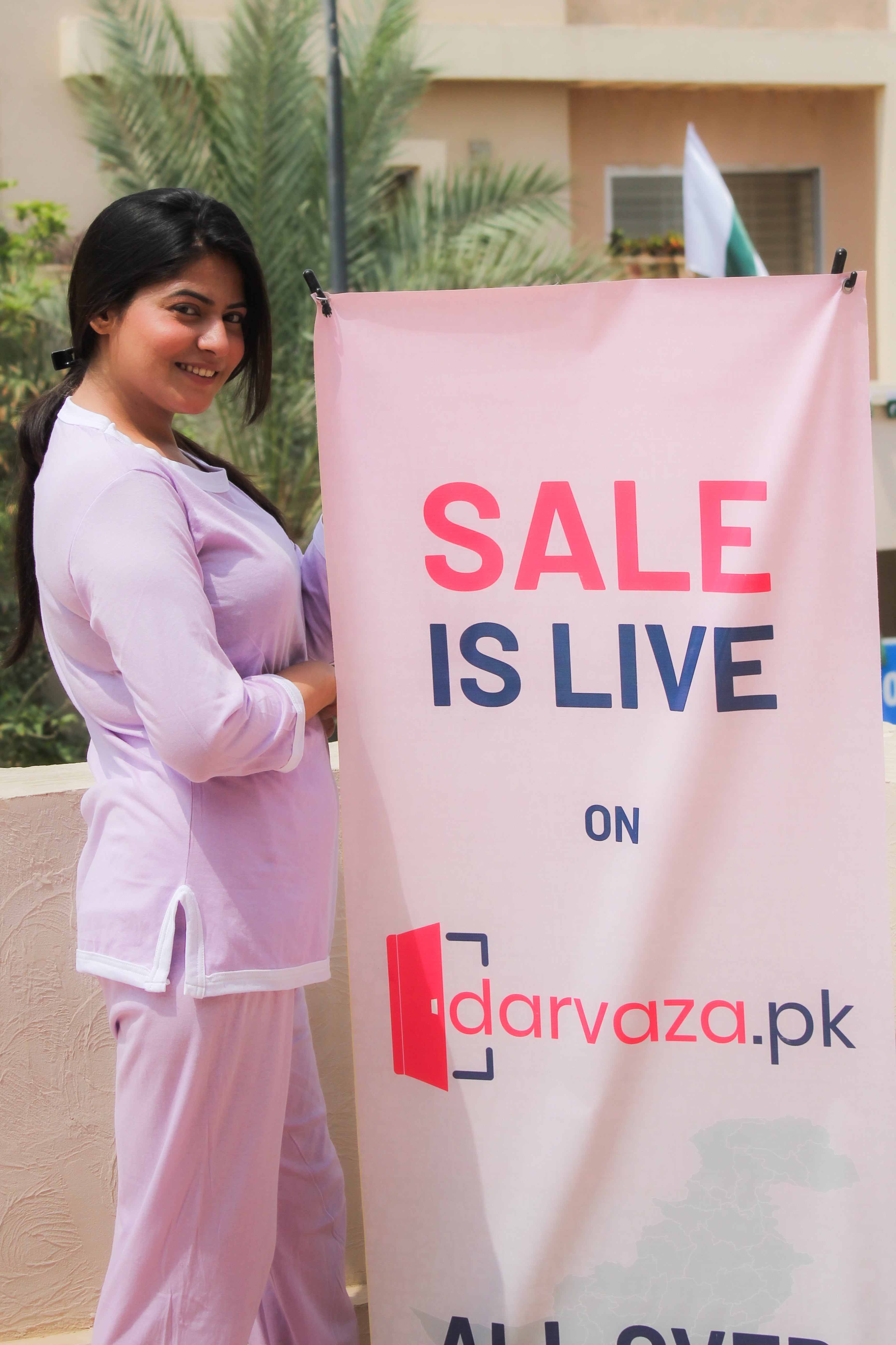 Purple White Round Neck Plazzo PJ Set