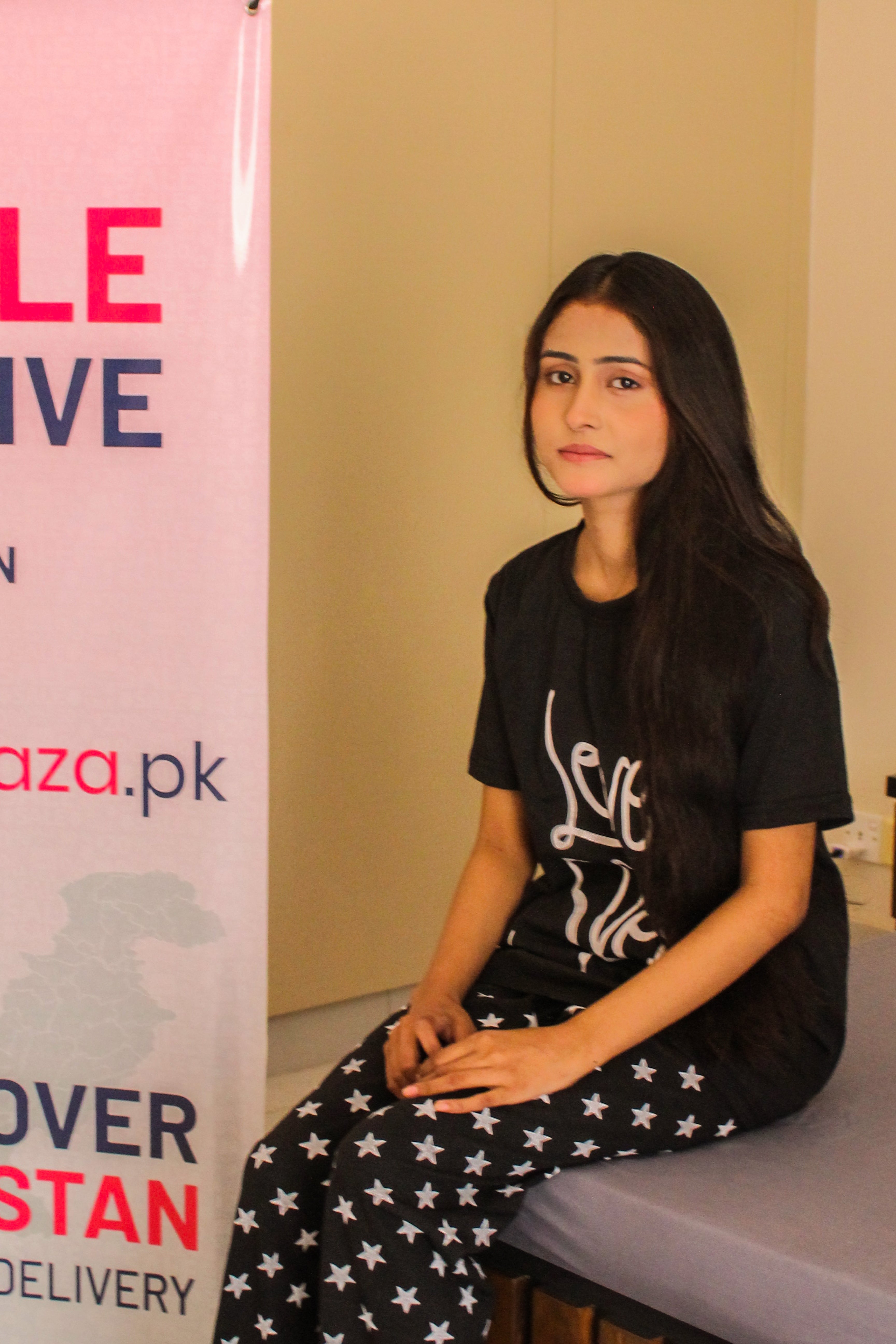 Black Love Sleep Printed Nightwear