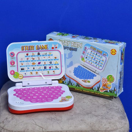 Portable Mini Cell Operated Fun Puzzle Learning Computer Laptop Toy with Educational Content For 3 Years Plus Kids