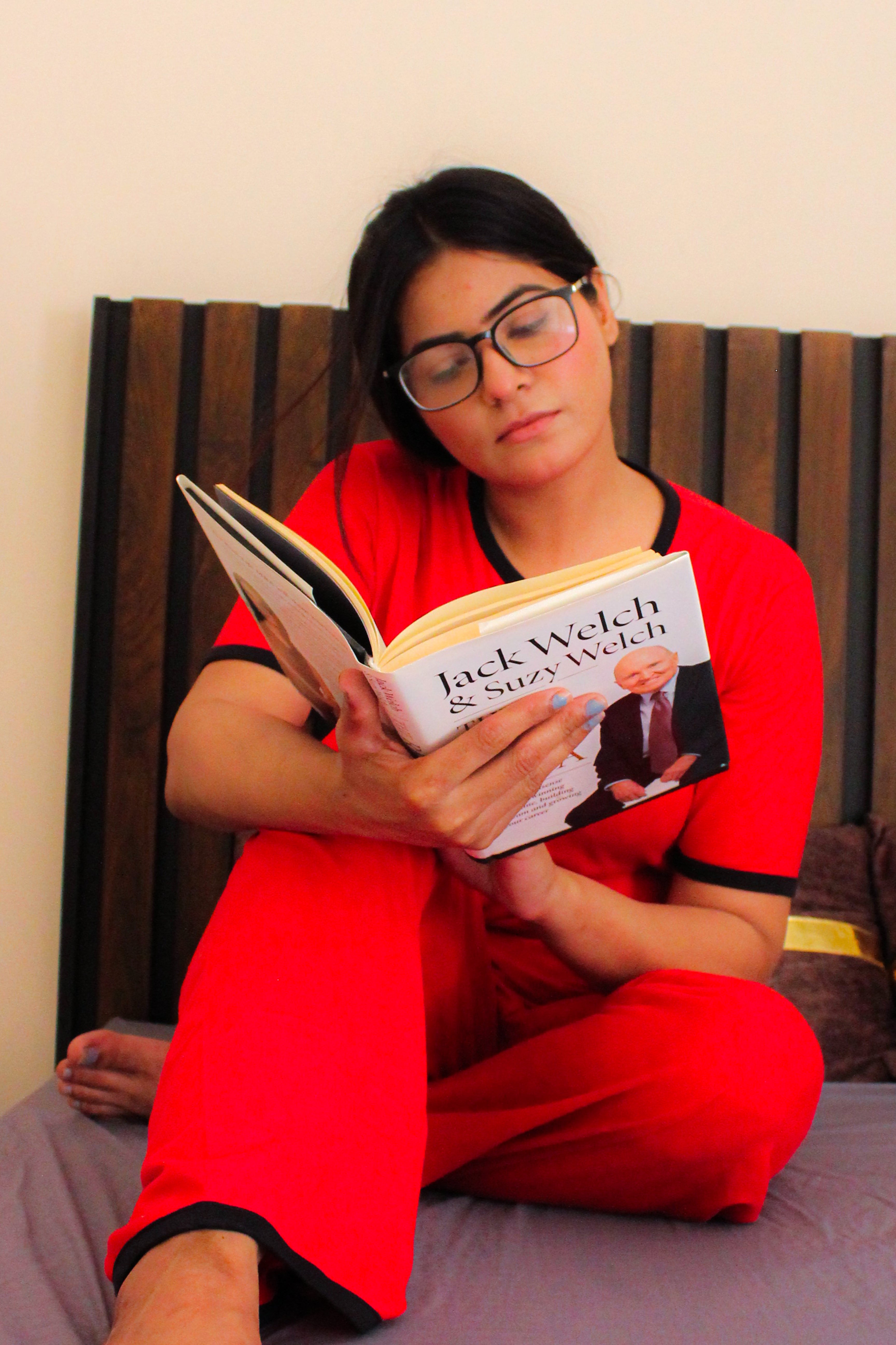 Plain Red T-Shirt with Black Round Neck and Plazzo Pajama