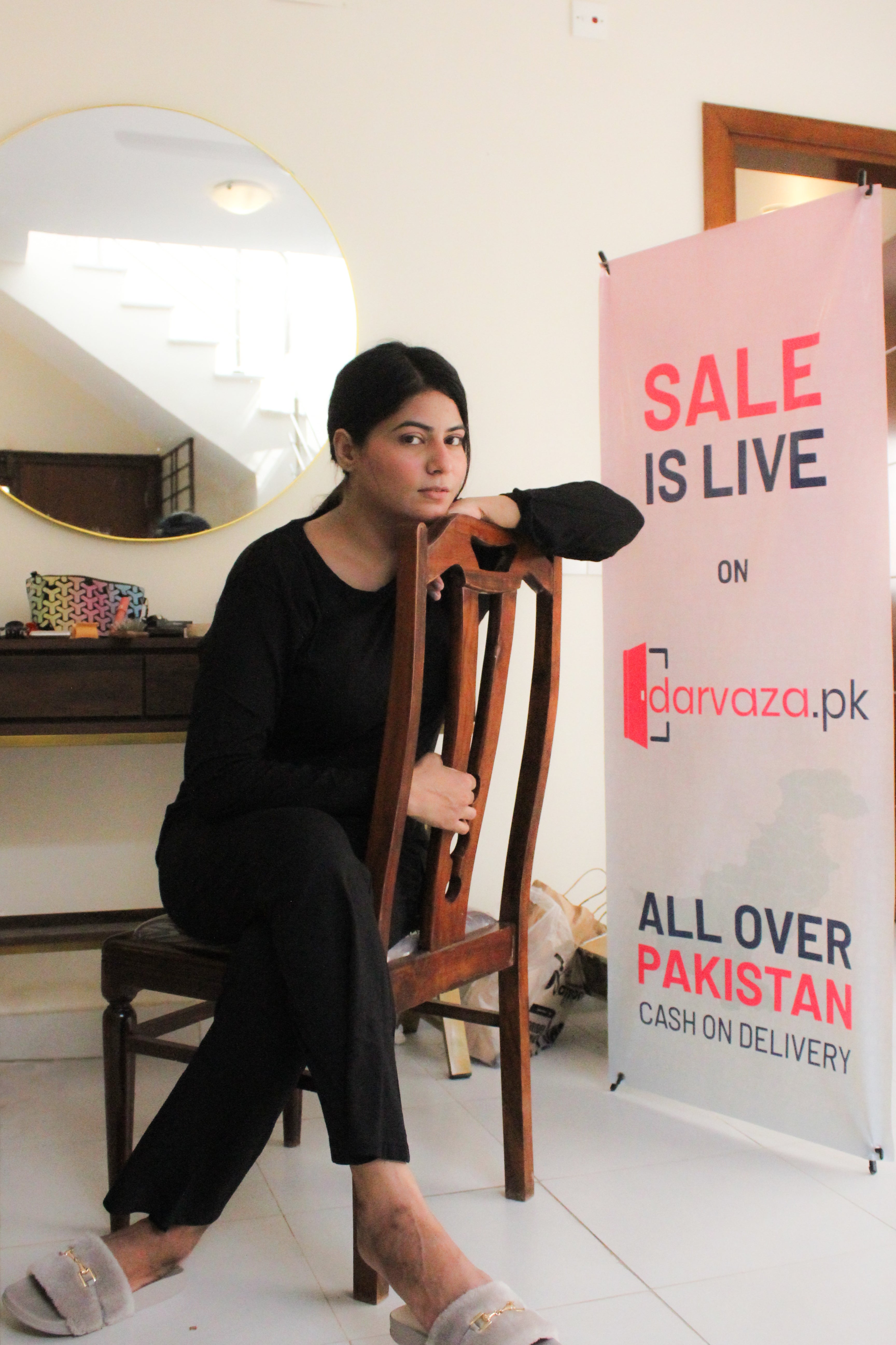 Deep Black Round Neck Plazzo PJ Set