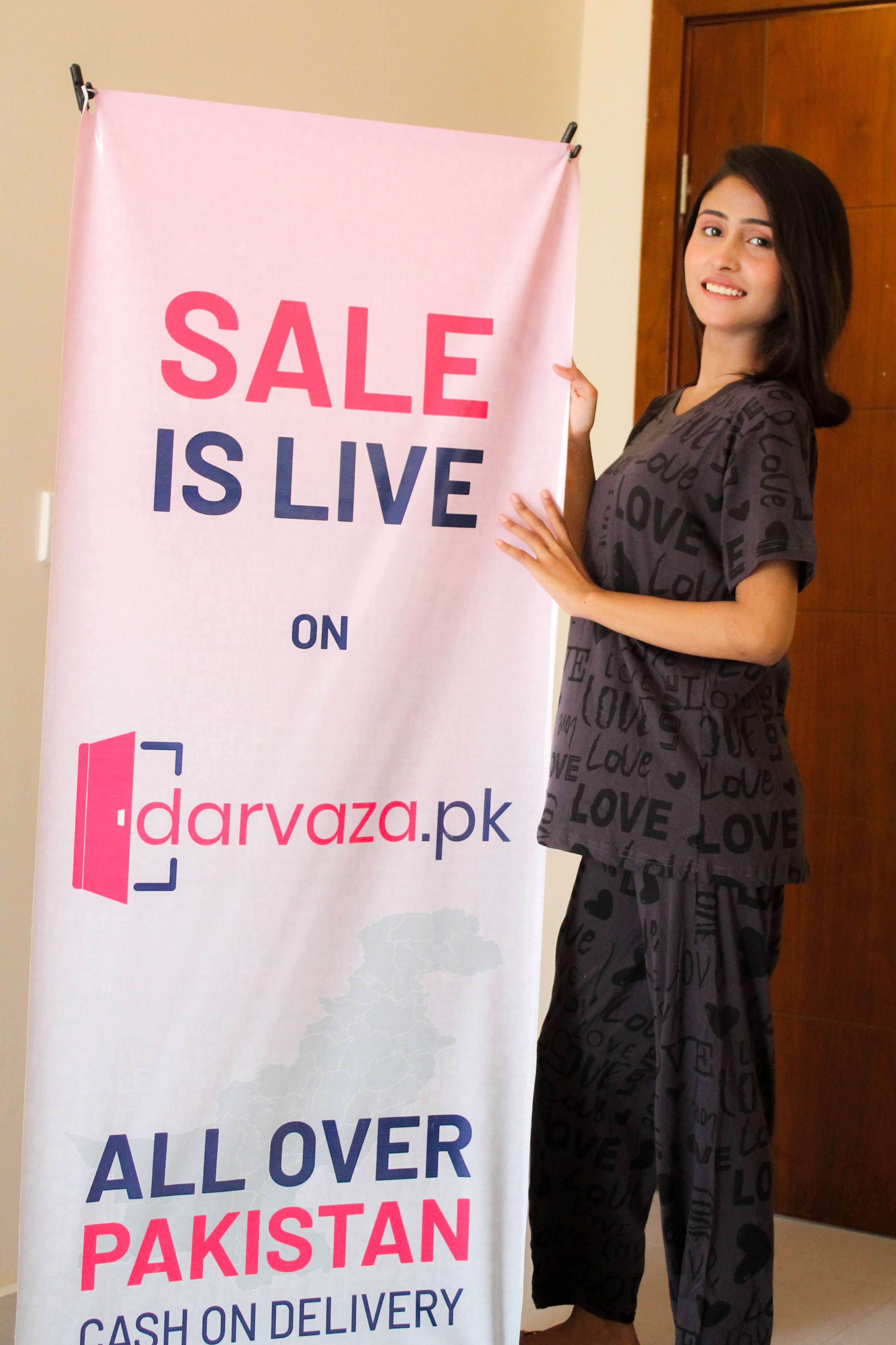 Gray Love Printed Shirt and Trouser Nightwear