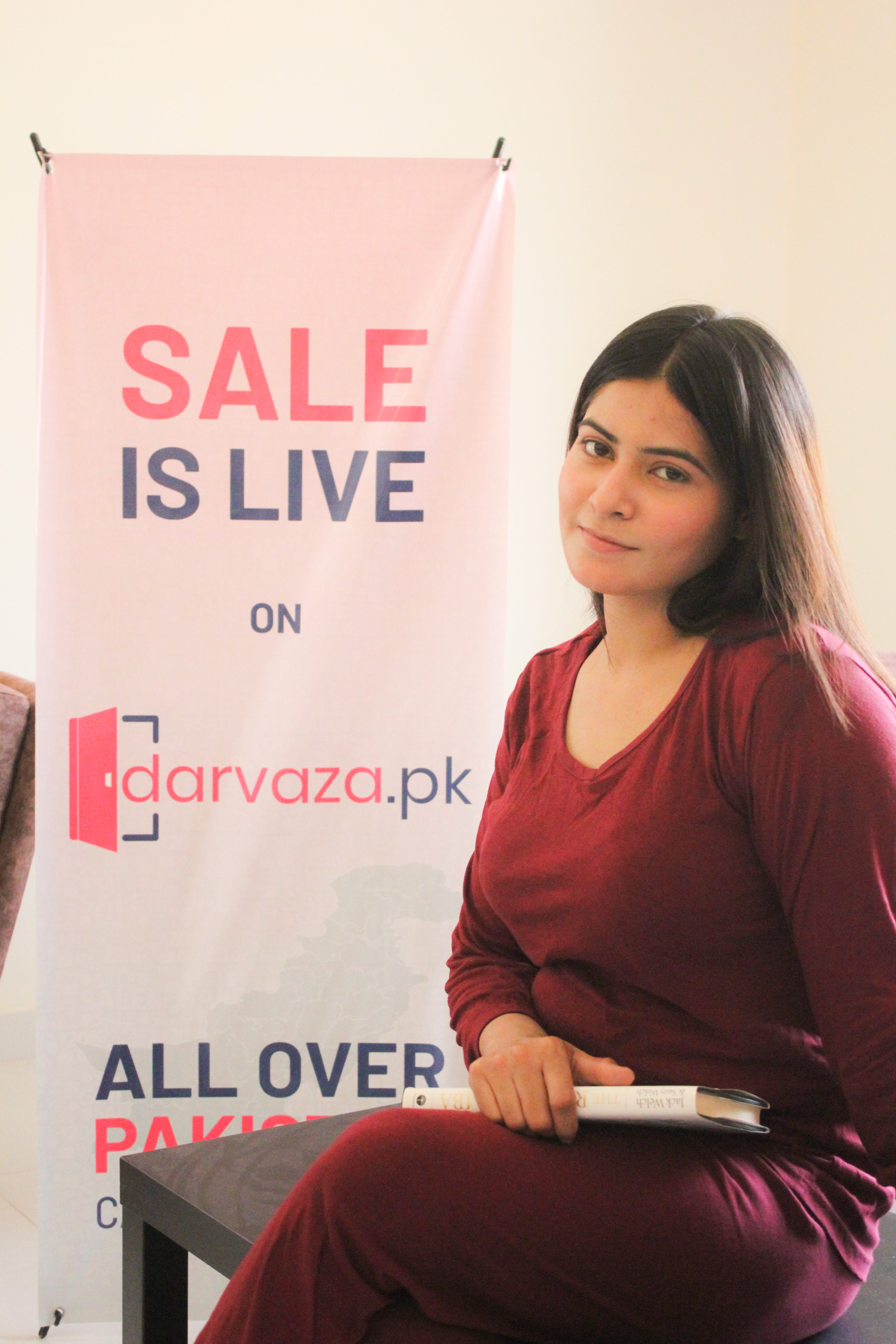 Maroon V-Neck Women's PJ Set