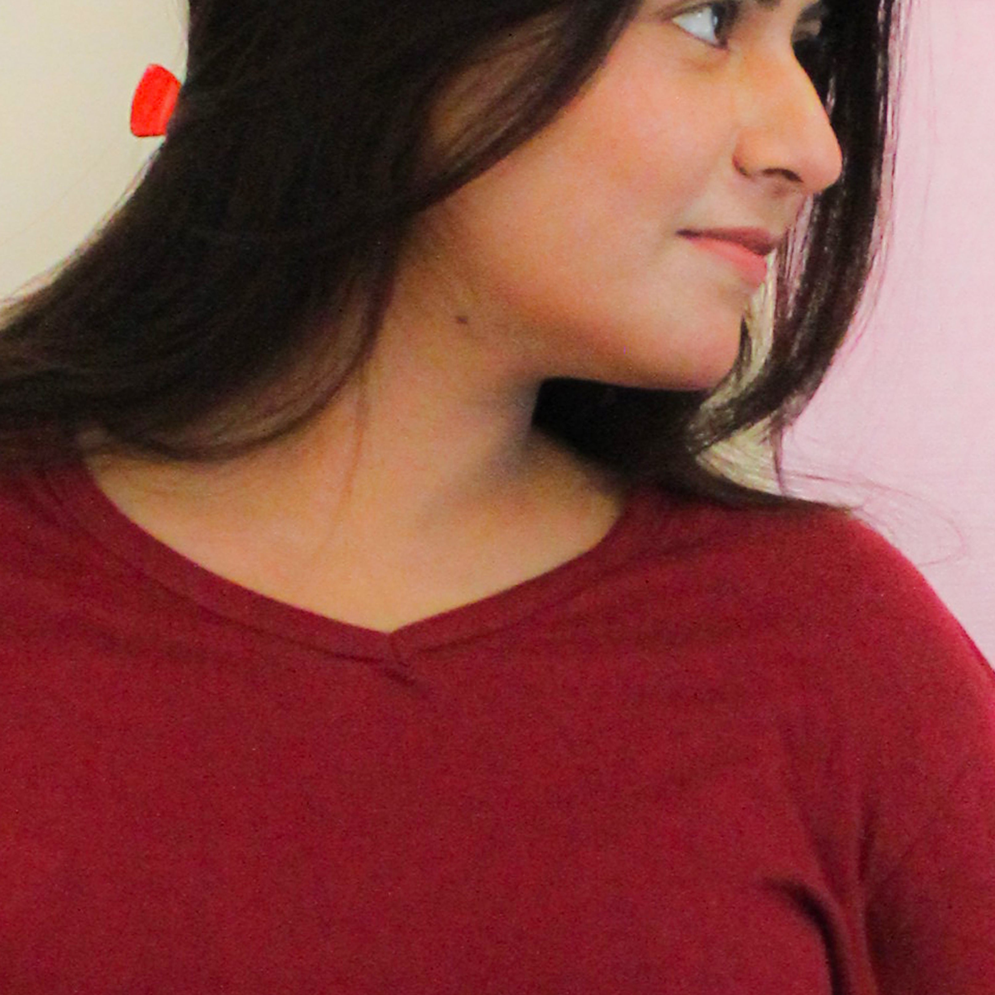 Plain Maroon V-Neck T-Shirt with Black Plazzo