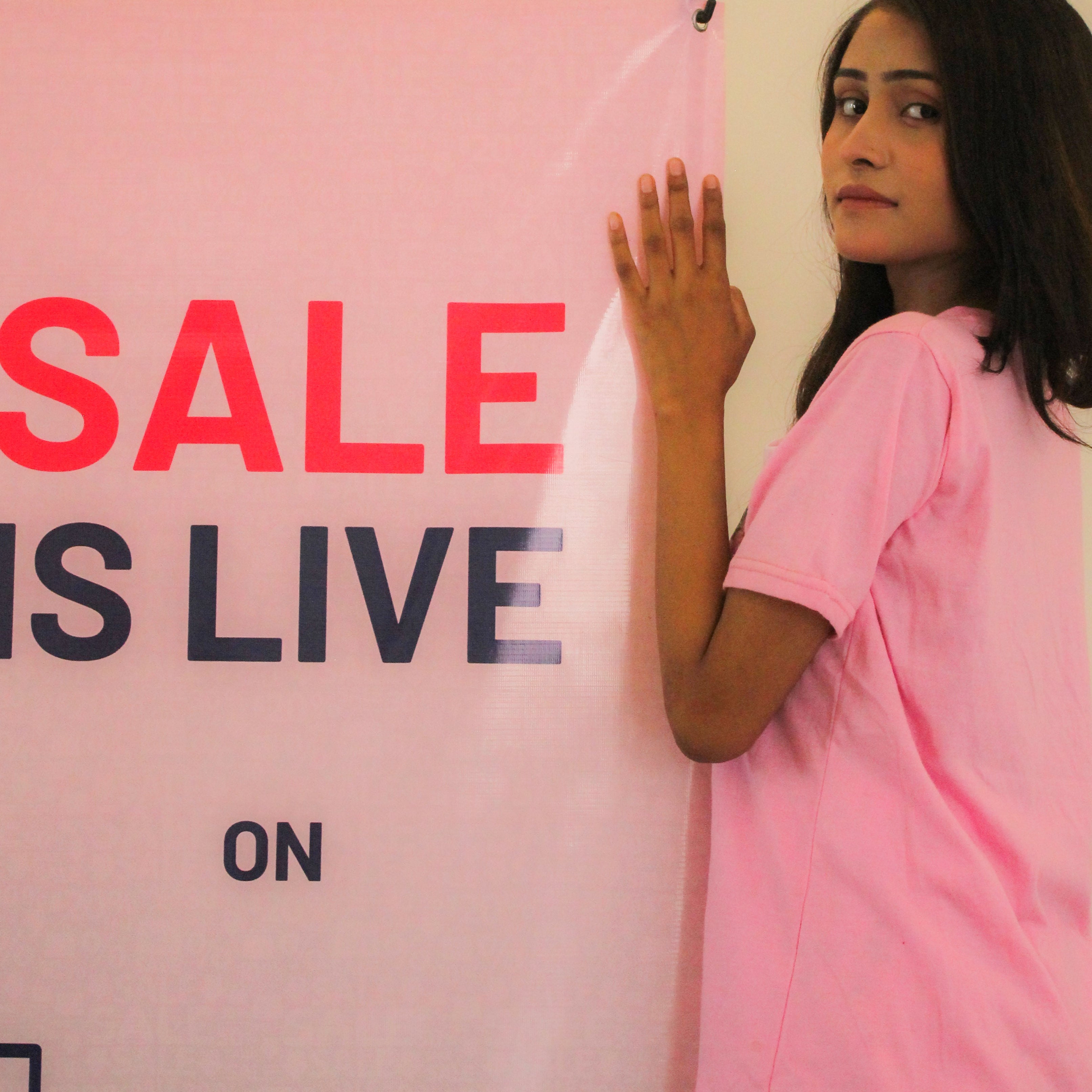 Pink Flower Printed Pocket Half Sleeves Shirt and White Flower Printed Trouser Nightwear