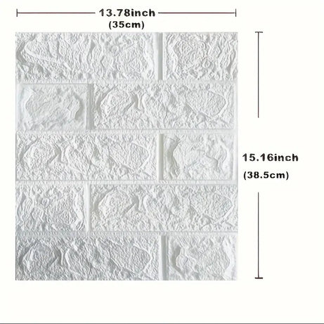 Water and Moisture Proof Anti Collision Self Adhesive White Brick Vinyl Tile Wallpaper Stickers For Home Decor