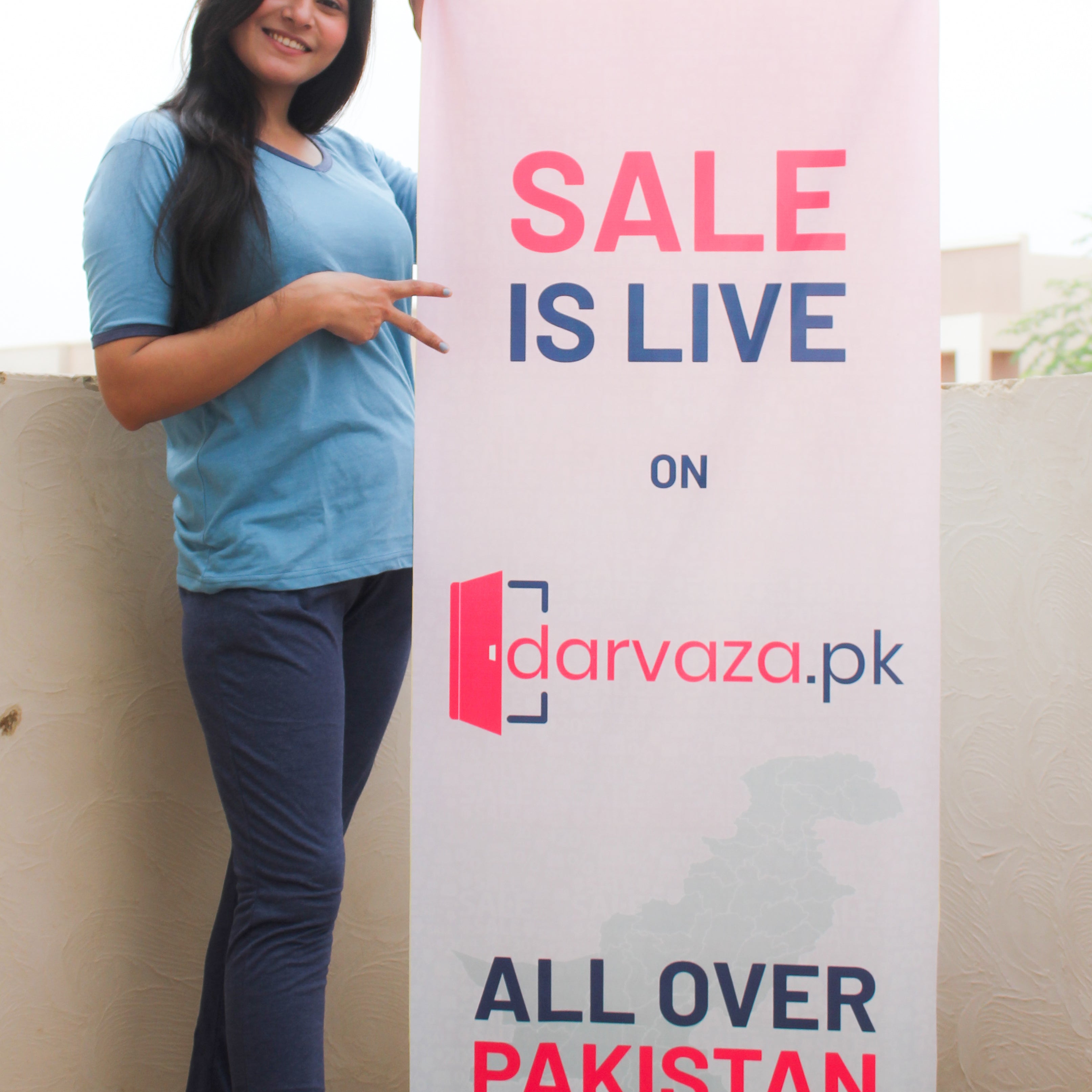 New Blue V-Neck T-Shirt with Contrast Pocket Pajama