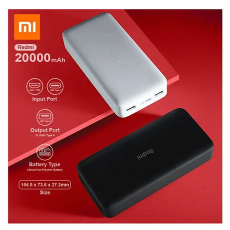 Original Redmi 20000 mah Fast Charging Li-Polymer Power Bank For Charge Your Phone and Other Devices and Gadgets Anywhere