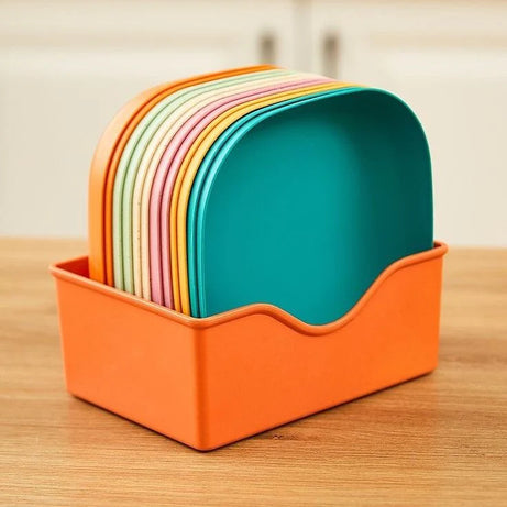 Dish Plate Set with Holders for your dining setup with Colorful, Unbreakable Plates