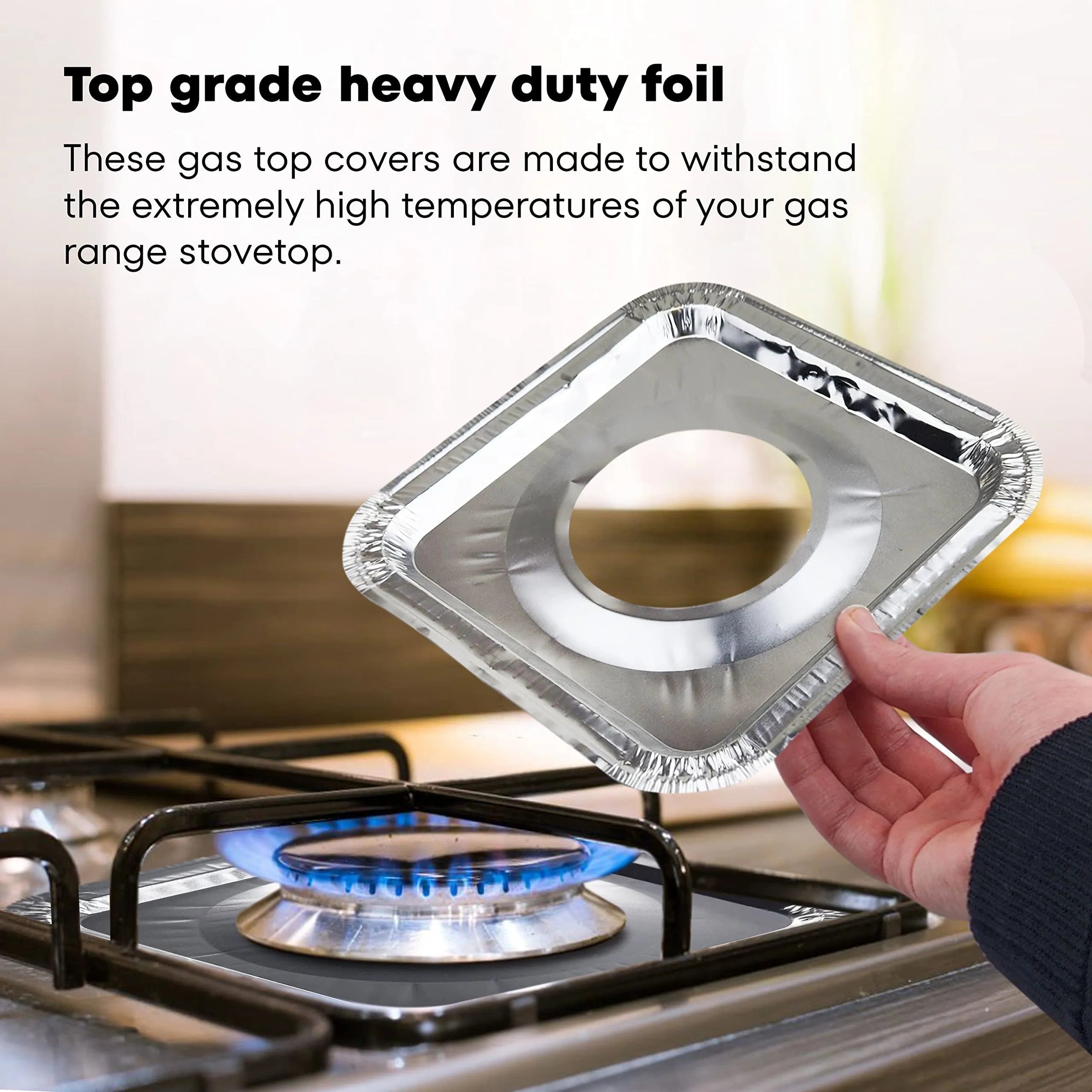 (Pack of 10) Disposable Oil Resistant and Heat Proof Aluminum Covers for Gas Stove Burners