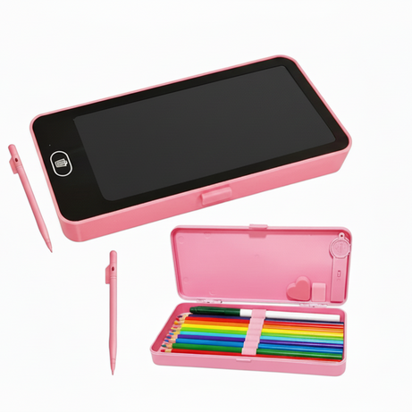LCD Writing Tablet Pencil Box – Smart Drawing Board & Stationery Case for Kids (Value Pack)